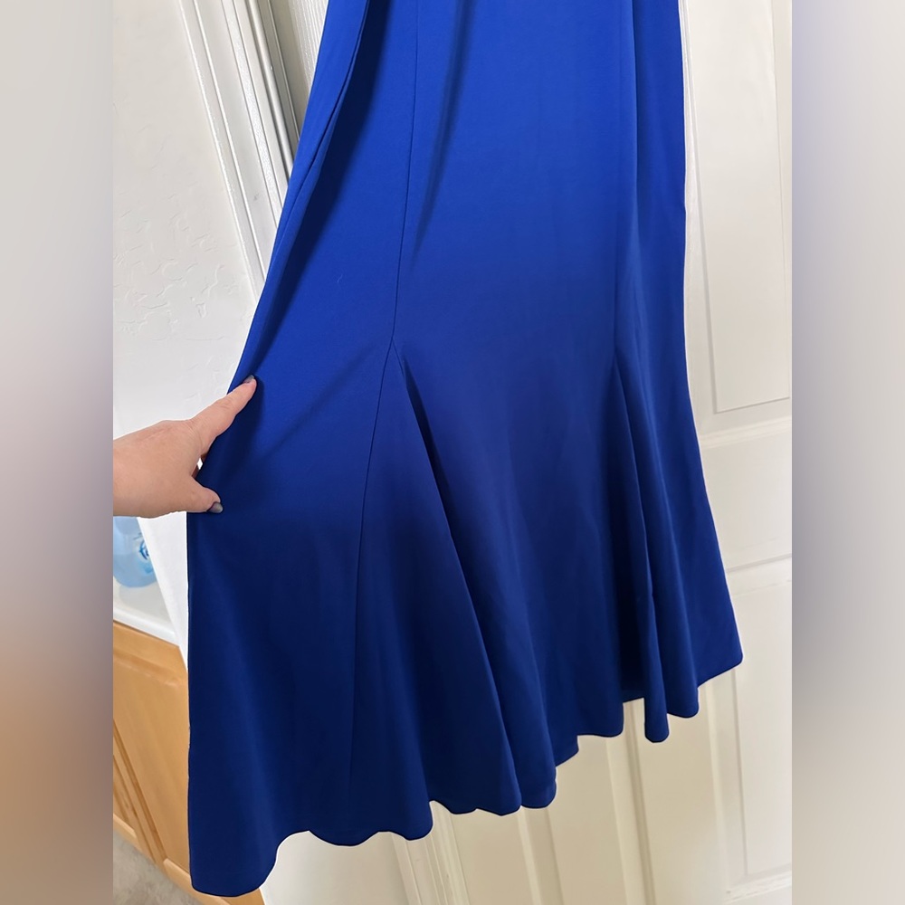 Woosea Sleeveless Halter Neck Mermaid Cocktail Maxi Dress Royal Blue NWT - Picture 3 of 11